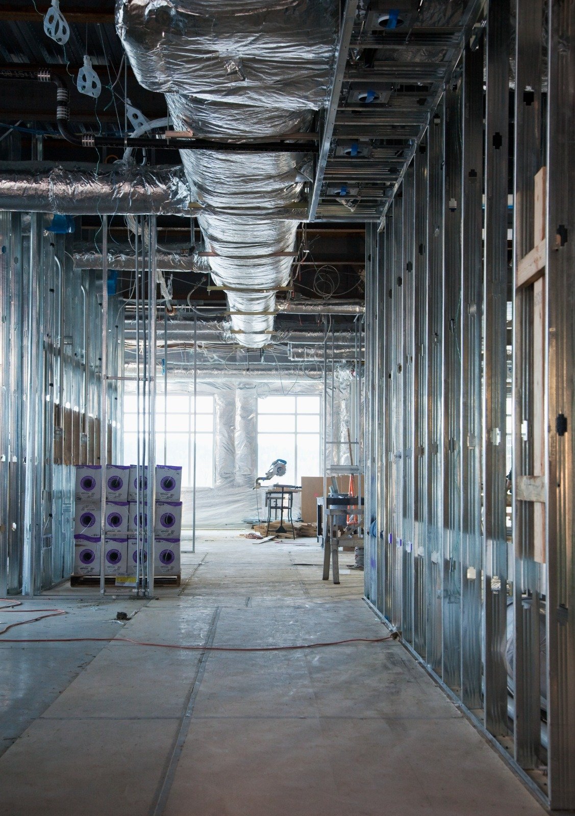 Metal framing construction interior